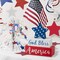 Memorial Day Decorations, 4th of July Decorations, God Bless America Wooden Block Sign with Star, Patriotic Independence Day Decor for The Home, Tiered Tray, Shelf, Table, Tabletop, Mantel